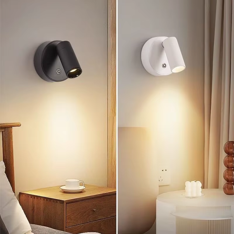 Applique murale LumiWall noire et blanche éclairage de chevet